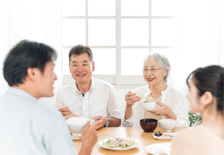 「幸せ」家族の様子